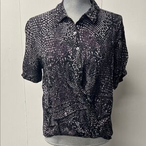 Rock & Republic Black, gray & purple Button Down Shirt.